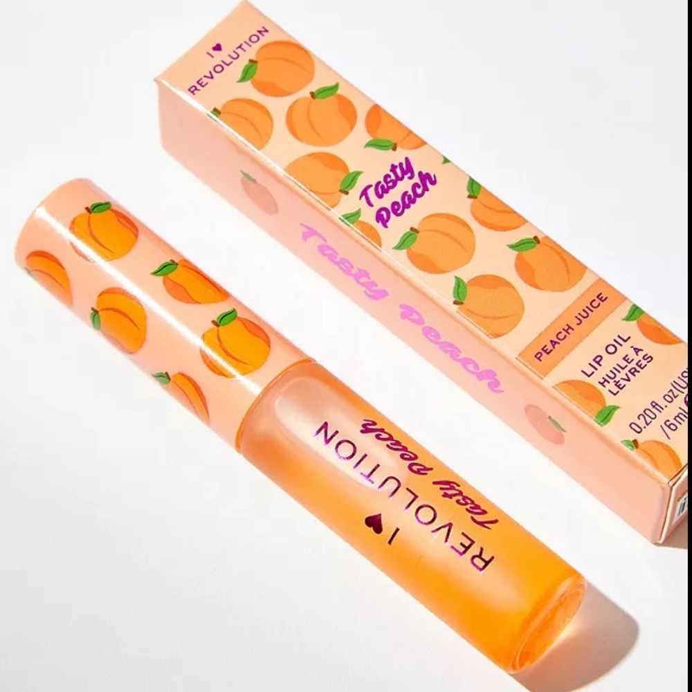 I 💜 Revolution Lip Oil in Tasty Peach ~ Light Coral Tint ~ NIB ~ Sealed - Picture 2 of 11